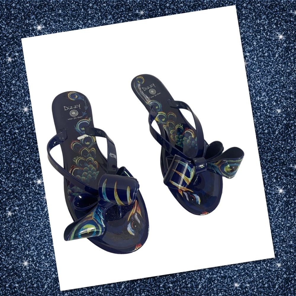 🦚 Dizzy Bow Peacock Gel Sandals  🦚